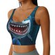 thumbnail image 2 of Balery Cartoon Cute Shark Sujetadores deportivos con espalda cruzada para mujer, acolchados, sin costuras, de alto impacto, ideales para yoga, gimnasio, entrenamiento y fitness.-X-Large, 2 of 8