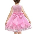 thumbnail image 5 of Juslio Dresses for Girls Summer New Sleeveless Ruffled Lace Round-Neck Embroidery Mesh Princess Bow Skirt Pink 11 Years, 5 of 5