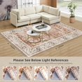 thumbnail image 3 of Boho Vintage Round Rug ft- Faux Wool Dreely Washable Area Rug Small Distressed Throw Rugs Floor Carpet for Door Mat Entryway Bedrooms Laundry (Round - ; Diameter Border ), 3 of 7