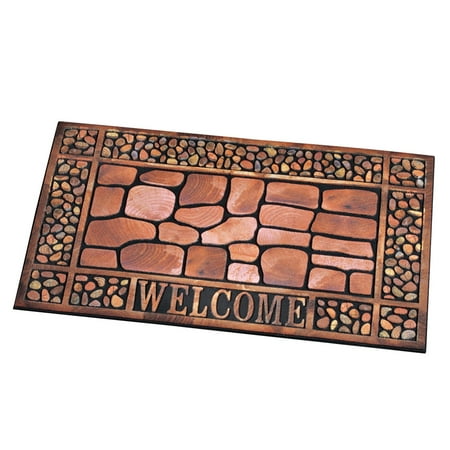 Stone & Pebbles Outdoor Welcome Mat for Front (Best Front Doors For Homes)