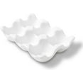 thumbnail image 1 of 6 Cups Egg Tray Serveware, Eggs Dispenser, Egg Holder Set Kitchen Restaurant Fridge Storage Decorative Accessory - White, 1 of 9