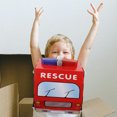 thumbnail image 4 of Jouet en Carton Camion de Pompiers Rouge 1Pcs 20.5x14.2x12.6 Po, 4 of 9
