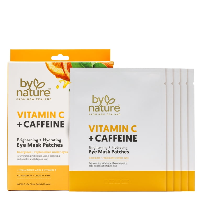 By Nature Brightening Under-Eye Masks, Vitamin C & Caffeine, 5 Pairs photo 1