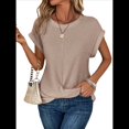thumbnail image 3 of Camisetas para Mujer, Camisetas Informales con Mangas Murciélago Lisas y Dobladillo Cruzado, Camisetas Ajustadas A Albaricoque M, 3 of 8