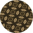 thumbnail image 1 of Ahgly Company Tapis Rond Lavable en Machine Intérieur Transitionnel Marron Clair, 8 Pieds Rond, 1 of 7