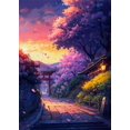 thumbnail image 3 of Pósteres e impresiones en lienzo de arquitectura de Sakura con paisajes callejeros japoneses, pinturas de arte mural para decoración del hogar y sala de estar moderna, 3 of 5
