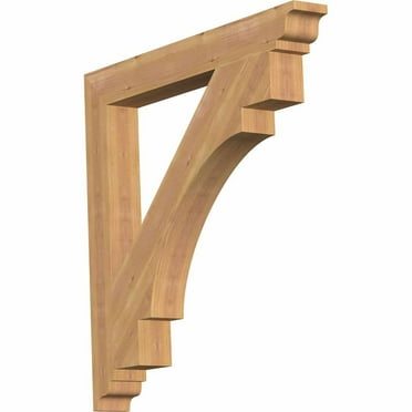Ekena Millwork 5 1/2"W x 22"D x 34"H Merced Traditional Smooth Bracket, Western Red Cedar