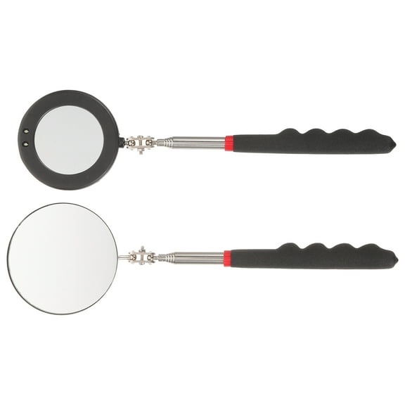 HOMEMAXS 2pcs Auto Inspection Mirror Flexible Telescoping Mirror Round LED Mirror