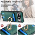 thumbnail image 6 of Dteck for Google Pixel 6a Case, 2 in 1 Magnetic Wallet with Phone Grip, Compatible with MagSafe, Detachable Premium PU Leather Magnetic Case with Card Slots Ring Holder,Green, 6 of 9