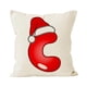 thumbnail image 3 of Puntoco Funda de almohada con letras navideñas, funda de almohada decorativa para sofá festivo, funda de cojín con estampado de lino, 3 of 5