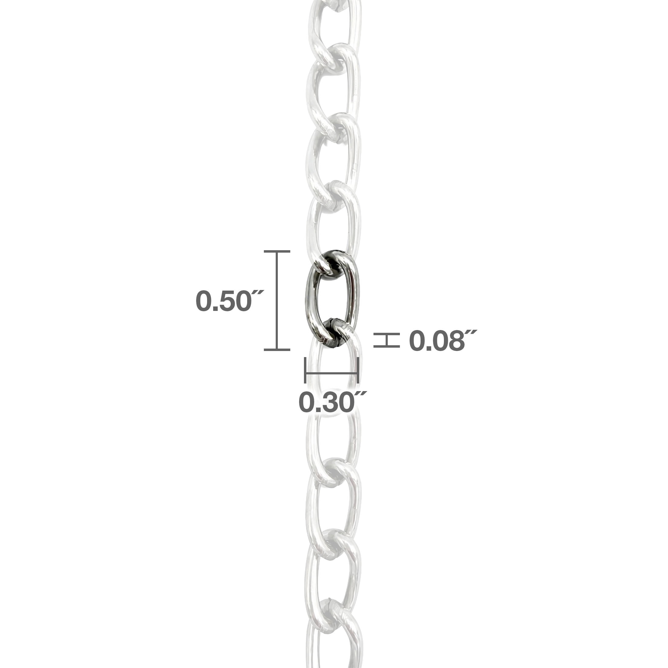 (2 pack) #200 Twist Chain with 4 S-Hooks, 10 feet, Peerless Chain Company #4840510, Nickel finish