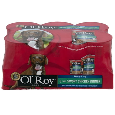 Ol' Roy Meaty Loaf Savory Chicken Dinner Wet Dog Food, 13.2 Oz, Case of 6