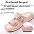thumbnail image 5 of BERANMEY Double Buckle Adjustable Slides Sandals for Women and Men Casual Pillow Slippers for Women EVA Flat Slides Sandals, 5 of 9
