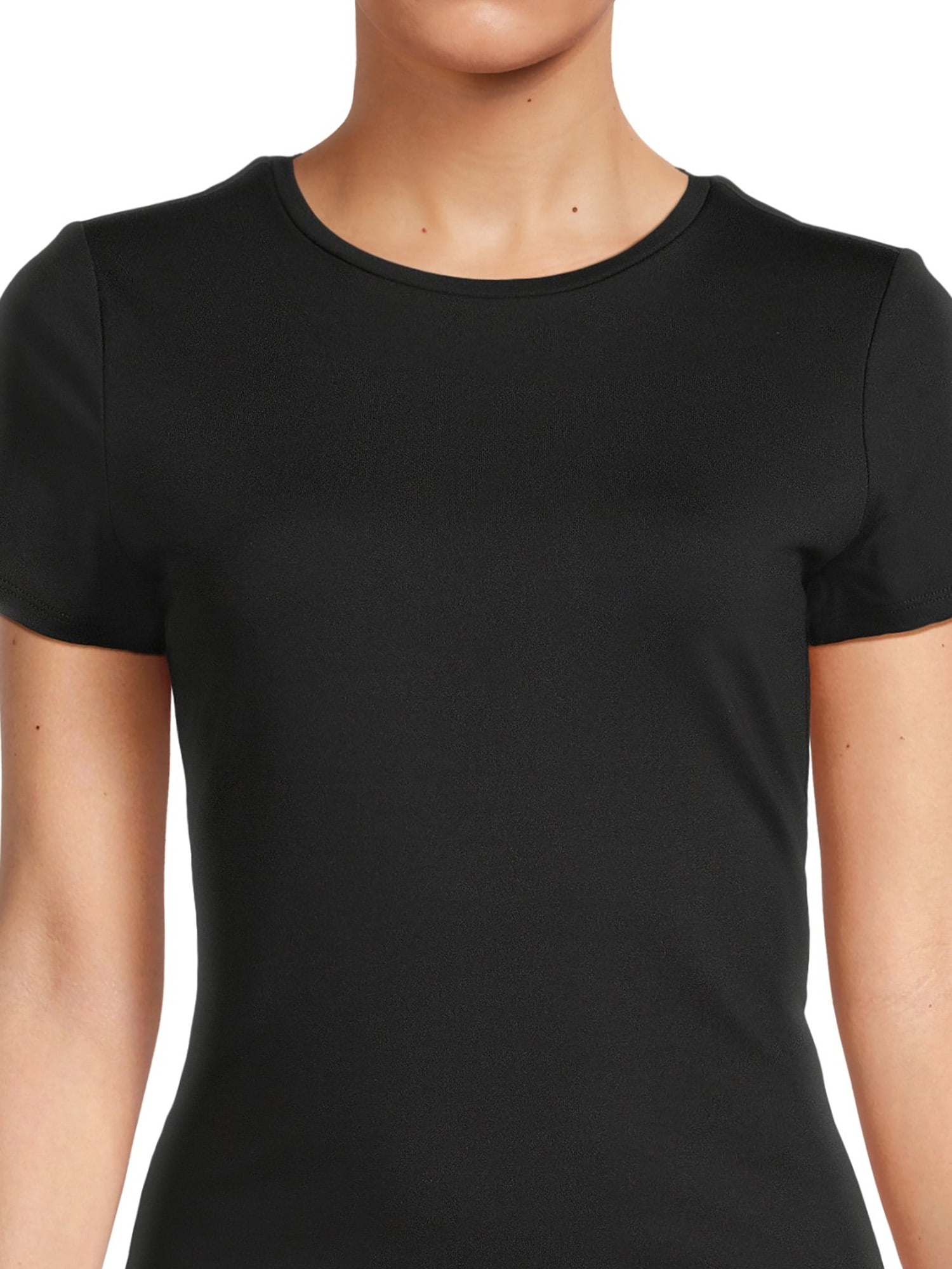 Time and Tru Women's Smoothing Tee with Short Sleeves, Sizes XS-XXXL