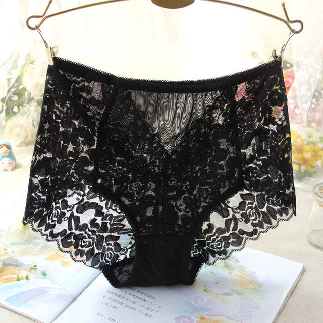 Bragas sexis de malla para mujer, ropa interior de encaje sin costuras de cintura alta, bragas transparentes de seda para mujer, bragas de algodón para la salud, lencería XXXL Tan Jianjun unisex