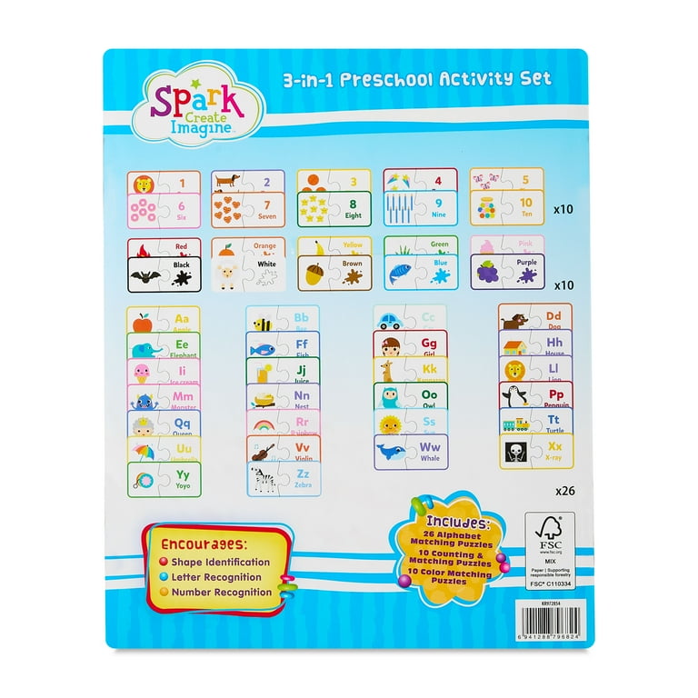 Spark Create Imagine. 3-in-1 Preschool Activity Set, 3 years, 46