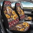 thumbnail image 3 of ZIATUBLE Aztec Southwest Car Seat Dust Cover Sunflower Horse High Back Bucket Seat Covers Set of 2 Piece for Most Cars SUV Trucks Stylish Car Seat Covers Full Set Auto Seat Accessories, 3 of 7