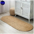 thumbnail image 6 of MDS Hand Woven Jute Area Rug 2x8 feet - Natural Burlap Braided Reversible Oval Rugs for Home Decor, Living Room, Kitchen, Entryway Rug, Rustic, Natural Look Rug -Farmhouse (2'x8'), 6 of 6