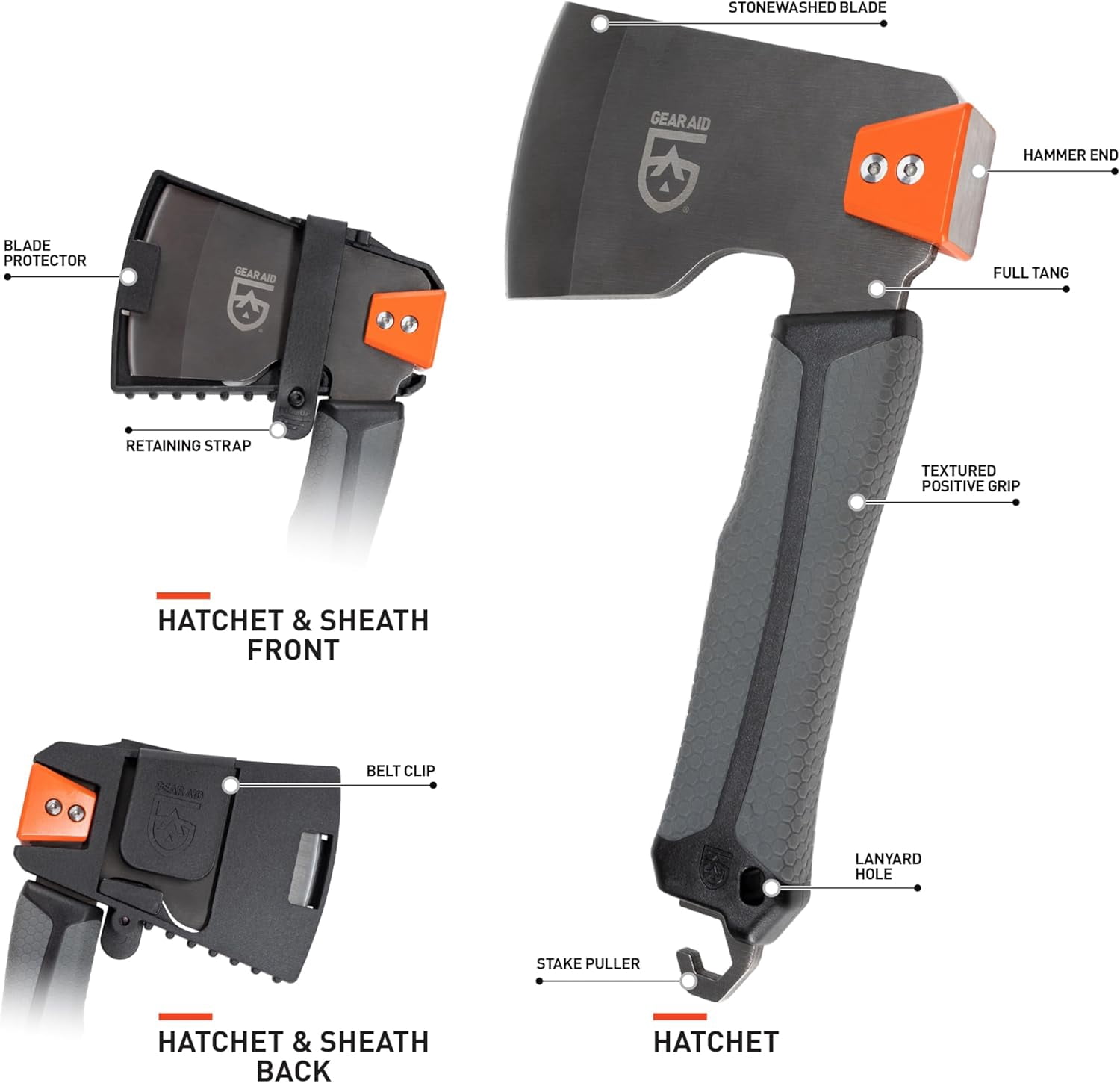 Balta Camp Hatchet: Versatile Fire Tool with Safety Cover, Hammer, Kindling Cutter, and Tent Stake Puller for Outdoor Camping