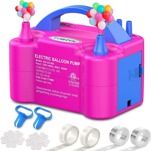 TOBTOC Portable Balloon Pump Electric, Balloon Inflator Blower Dual