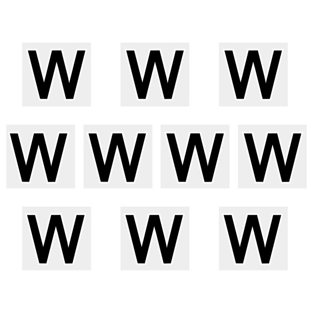 Letter W Patches Iron on Heat Transfer Letters 2 Inch Black Letter DIY