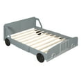thumbnail image 5 of Full Size Car-Shaped Platform Bed with Wheels,Gray, 5 of 14