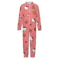 thumbnail image 4 of Hello Kitty Hooded Union Suit Pajama Soft Comfy PJs Sleepwear, 4 of 7