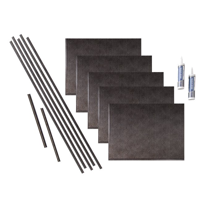 FASÄDE Rib Decorative Vinyl Backsplash 15 sq ft Kit in Smoked Pewter