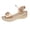Gold, variant on Wedge Platform Sandals For Women Smooth Faux Leather Horsebit Metal Buckle Dual Adjustable Ankle Instep Straps Open Toe Curved Mid Wedge Slip On Sandal Footwe
