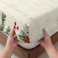 thumbnail image 3 of Cal.King Size Fitted Sheet Set - Red Christmas 3 Piece Bedding Sets 16" Deep Pocket Fitted Sheet with 2 Pillowcases, Xams Tree Winter Poinsettia Pine Cones Farmhouse Microfiber Hotel Bed Sheets, 3 of 9