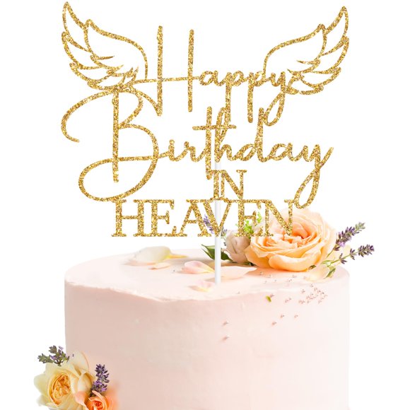 Goilpanitdia, adorno para tartas, ángel, feliz cumpleaños en el cielo