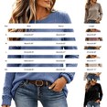 thumbnail image 3 of VISALY Ribbed Long Sleeve Sweater Shirts Lightweight Crewneck Pullover Sweater Cute Fall Business Dressy Casual Work Tunic Tops Cozy Knit Pullover Blouses Fall Outfits Trendy Boho Clothing Beige L, 3 of 9