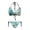 Teal Gold Marble, variant on Chririnla Teal Gold Marble Halter Triangle Bikini Set - Sexy Tie Side Two Piece Swimsuit for Beach Vacation & Pool Party | Quick Dry, Stretchy Swimwear