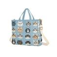 thumbnail image 7 of FORMRS Womens Corduroy Tote Bag Crossbody Shoulder Handbag with Pocket, Vibrant Cute Cat, 7 of 7