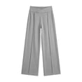 thumbnail image 6 of VBVC Women's Crossover V-Waist Wide Leg Pants , High Waisted Seam Front Trousers For Women , Ladies' Yoga Workwear Bottoms with Pockets, Gray , S-2XL, 6 of 7