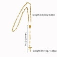 thumbnail image 3 of 14K Yellow Gold rosary beads necklace, small rosary necklace, ladies jewelry necklace Jesus cross necklace., 3 of 9