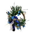 thumbnail image 1 of de flores artificiales azules con lazo con hojas de primavera / verano de 18 pulgadas para la decoración de de, 1 of 9