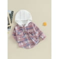thumbnail image 3 of Bagilaanoe Baby Boys Fall Hooded Shirt Jacket Toddler Plaid Long Sleeve Single-Breasted Shacket 6M 12M 18M 24M 3T 4T Kids Autumn Casual Outwear, 3 of 9
