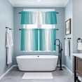 thumbnail image 3 of Teal Ombre Kitchen Curtains Sets for Windows 36 Inch Length, Turquoise White Gradient Modern Abstract Art Rod Pocket Window Treatments Tier Curtains and Valances Set for Bedroom/Bathroom, 3 of 8