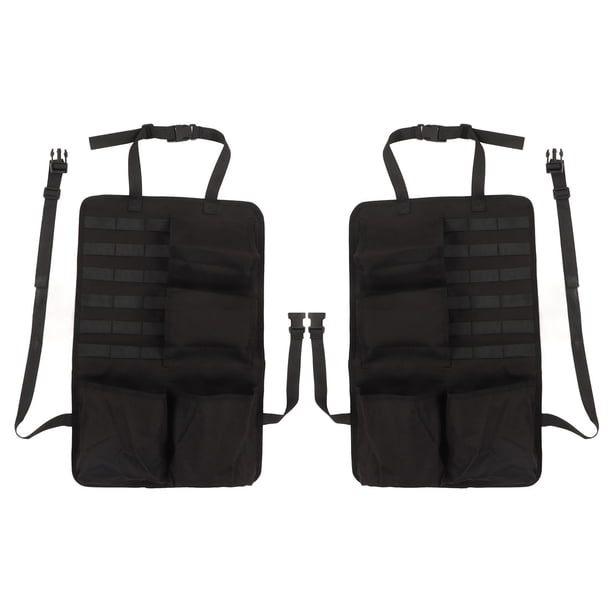 Organizador de Asiento de automóvil - 2 Piezas Bolsa de Almacenamiento de automóvil Impermeable de Tela Oxford Fácil Limpieza Organizador de Asiento Trasero Libre de olores, Negro/Caqui(Negro)
