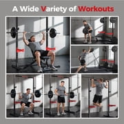FLYBIRD Adjustable Squat Rack with Pull-Up Bar, Multi-Functional Power Rack for 6FT/7FT Barbells