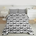 thumbnail image 2 of Manfei Lovely Girls Bowknot Queen Comforter Set,Cartoon Bow Tie Bedding Sets,White Black Bedding Comforter Set For Kids,Luxury Bedroom Decor Reversible,3 Pieces, 2 of 8