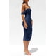 thumbnail image 3 of Vestido PRETTYGARDEN Ajustado con Hombros Descubiertos y Fruncido en Azul Marino Talla S, 3 of 7