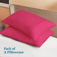 thumbnail image 4 of 500 Thread Count Egyptian Cotton Pillowcases, 2-Pack –Pillow Covers for Ultimate Comfort – Elegant Design Envelope Closure, King Size (20" x 40") Hot Pink Solid, 4 of 4