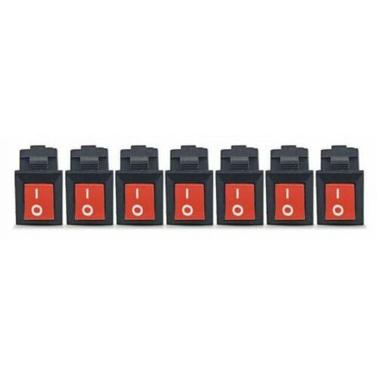 10 A 250vac Rocker Switch 10-Pack Mini Red Rocker Switches – ON-OFF ...