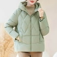 thumbnail image 4 of YueHuiYing Womens Hooded Quilted Jacket Mid-Length Padded Warm Winter Coat Outerwear, 4 of 8