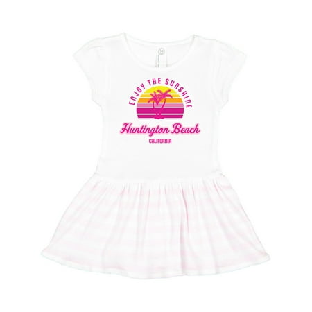 

Inktastic Summer Enjoy the Sunshine Huntington Beach California Pink Gift Toddler Girl Dress