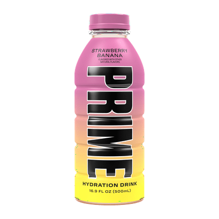Prime Hydration Drink, New Strawberry Banana, 16.9oz (1 Bottle)