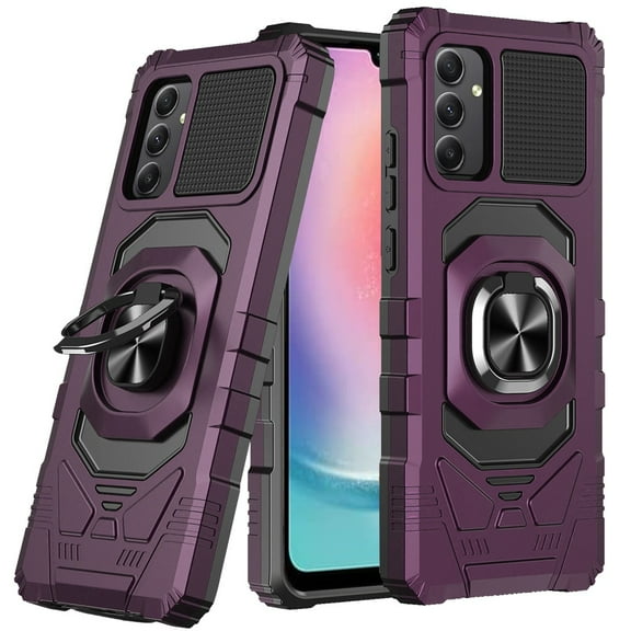 For TCL 50 XE 5G Hybrid Dual Layer with Rotate Magnetic Ring Stand Holder Kickstand, Rugged Shockproof Cover ,Xpm Phone Case [ Purple ]