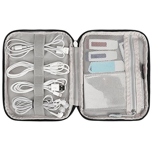 Lightweight and Compact,Black Memory Card and More Earphone BUBM Travel Cable Organizer Universal Electronics Accessories Storage Bag for Cord USB Flash Drive 